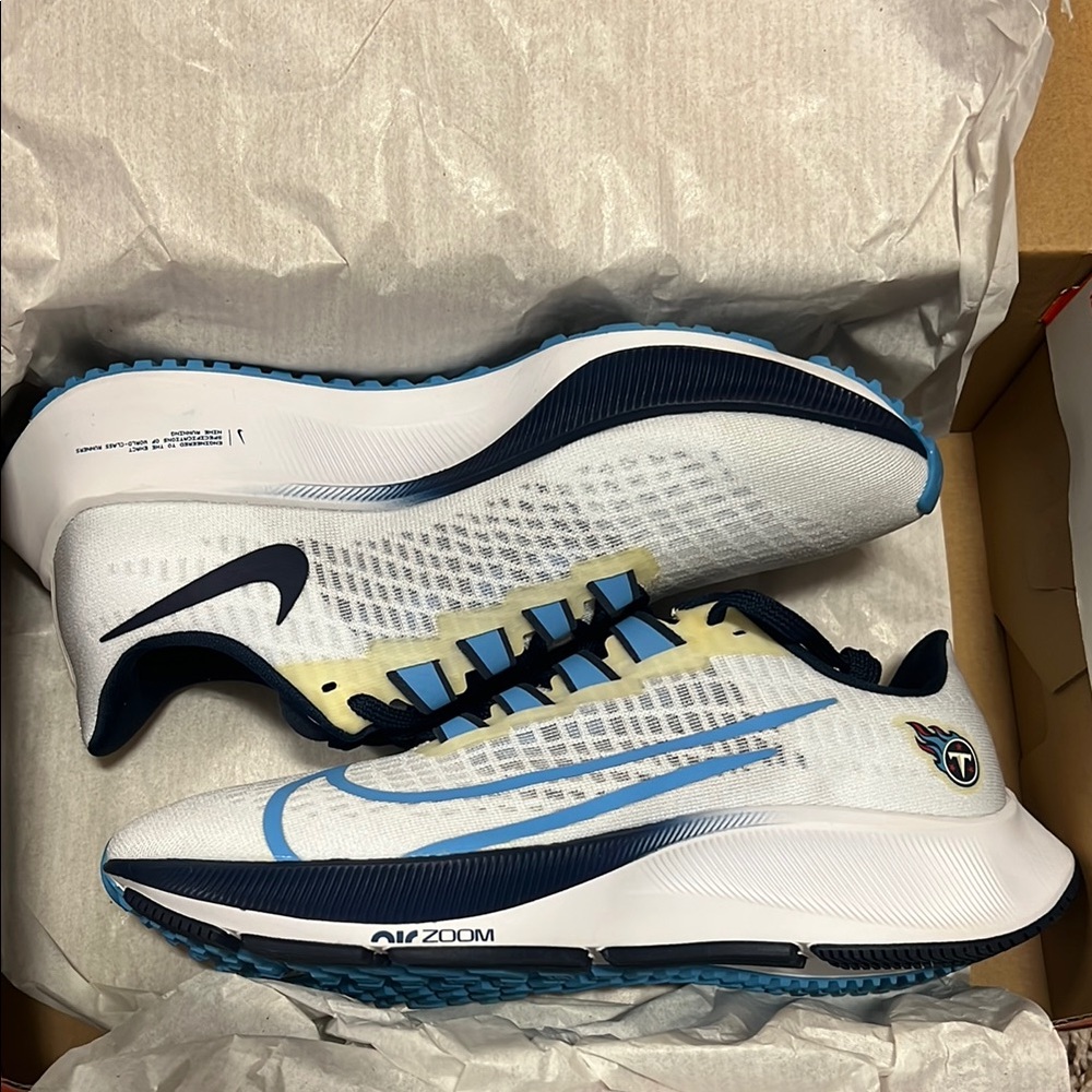 Nike White and Blue Athletic Shoes
